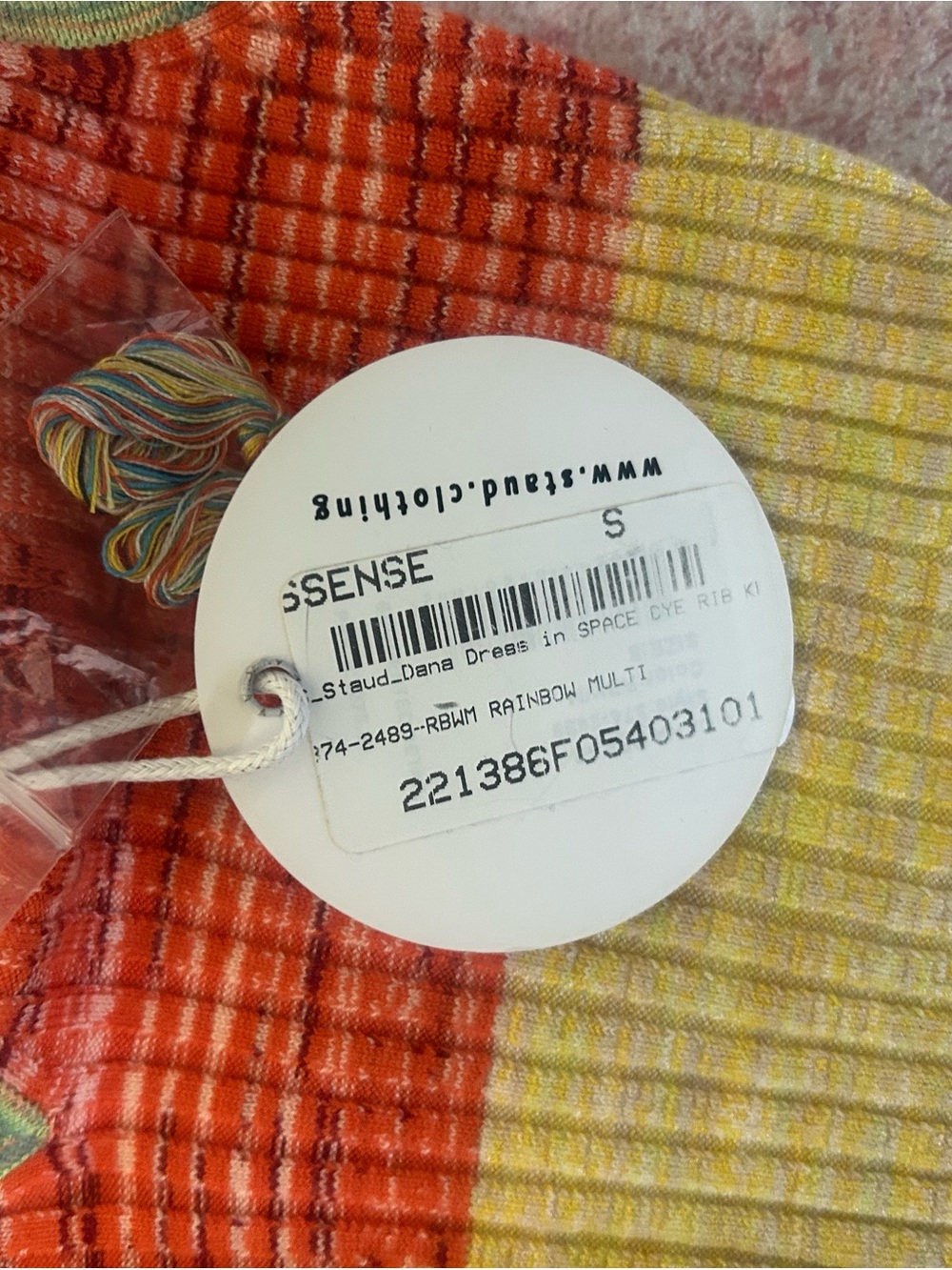 STAUD Multicolor Striped Knit Maxi Dress in Red, Yellow, Green, Blue - Picture 4 of 4